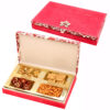 Diwali Hampers Pink Velvet Wooden Hamper box - Image 2