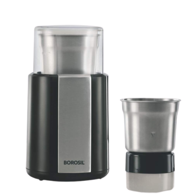 Borosil - Dry Masala Grinder, Black and Silver