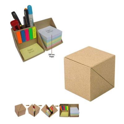 Eco Cube Shape Sticky-Memo with Stationery Holder - Image 5