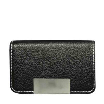 Leather Card Holder with Steel Plate