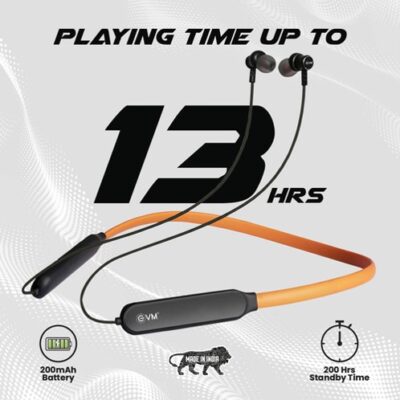 EVM Black & Orange EnSport Bluetooth Earphone - Neckband