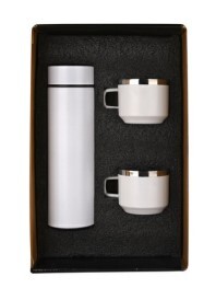 Wizard Matte White Temperature Bottle With 2 Steel Cups