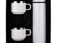 Trillion White Temperature Bottle With 2 Steel Cups Gift