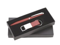 Classic Brown Pen and Keychain Gift Set