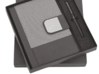 A5 Diary Gift Set Evoke Shadow with metal pen Evoke Shadow A5 diary and metal pen gift set Premium A5 diary gift set for corporate gifting Executive A5 diary with flap closure and metal pen Professional A5 diary pen set in shadow grey