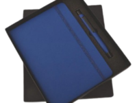 Blue A5 diary gift set with metal pen