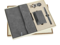 Momentum grey gift set with diary pen keychain cardholder Grey diary pen cardholder corporate gift set Premium momentum grey 4 in 1 gift set Office gifting grey diary pen set