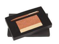 Brown Pen & Card Holder Gift Set