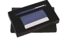Blue Pen & Card Holder Gift Set