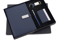 Azure Blue diary 4 in 1 set with pen keychain cardholder Premium blue diary corporate gift set Executive 4 in 1 diary pen cardholder keychain set Corporate gifting Azure Blue stationery set