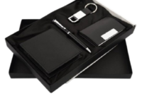 Classic Black Wallet, Pen, Keychain & Card Holder Gift Set