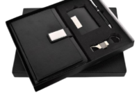Diary 4 in 1 set black with pen keychain cardholder Black diary corporate gift set Executive diary pen cardholder keychain combo Premium black stationery gift set