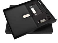 Diary 4 in 1 set black with pen keychain cardholder Black diary corporate gift set Executive diary pen cardholder keychain combo Premium black stationery gift set