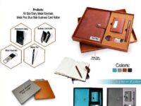 premium gift set with notebook diary metal pen keychain and business card holder in gift box