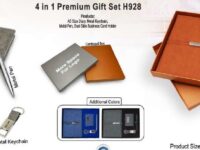 premium gift set with notebook diary metal pen keychain and business card holder in gift box