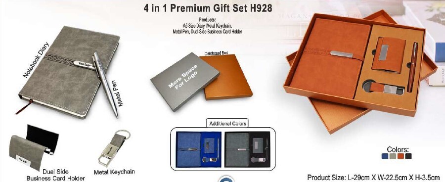Premium Gift Set 4 in 1 with Diary, Pen & Card Holder