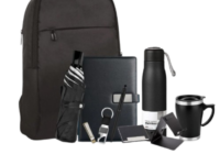 Work bundle gift set with backpack, diary, bottle, mug, umbrella, pen and office accessories in premium box