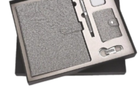 Executive gift set grey with diary pen keychain cardholder earpods premium corporate gift box