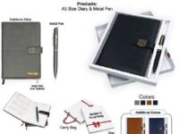 notebook pen set with A5 diary diary and metal pen combo for office professional notebook pen set corporate diary pen combo for gifting
