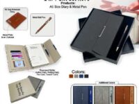diary pen organizer with A5 notebook professional notebook and metal pen combo office diary organizer with pen A5 notebook organizer for corporate gifting