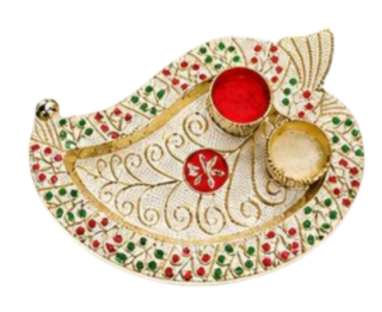 Corporate Pooja Gifts – Gold Plated Metal Pooja Thali