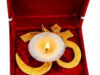 Om diya gift set for Diwali gold plated Om diya traditional Om festive gift Diwali pooja diya set
