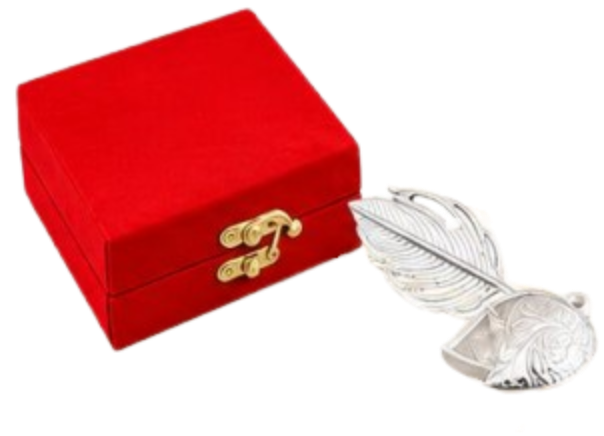 Corporate Diwali Gifts – Silver Plated Morpankhi Kumkum Set