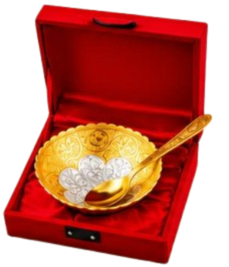 Corporate Festive Gifts – Dual Tone Bowl and Steel Plate Set