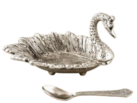 Elegant 7.5 Inch Silver Plated Aluminium Swan Bowl Set for premium corporate gifts