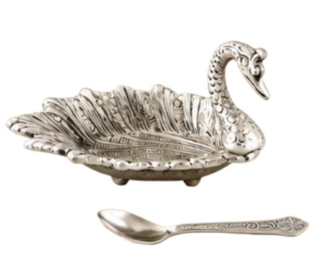Premium Corporate Gifts – Silver Plated Swan Bowl Set